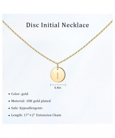 Initial Necklace Gold, Initial Necklaces for Women, Name Necklace Personalized, 18k Gold Plated Necklace Initial Round I $6.9...