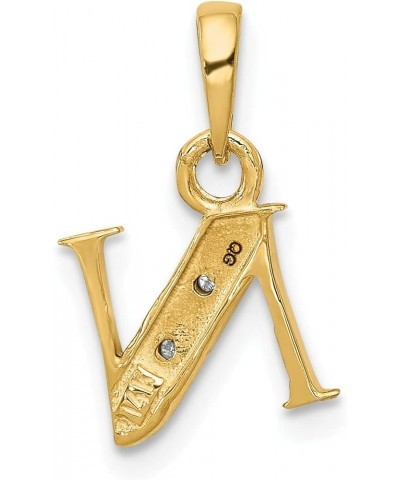 10K Yellow Gold Diamond Initial Charm Pendant (Length 15mm Width 8 mm) Initial: N $70.40 Pendants