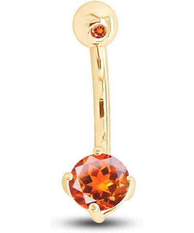 Body Piercing Belly Button Ring in 14K Gold Over Sterling Silver Gift For Her Yellow Gold Over : Simulated Citrine $13.80 Bod...