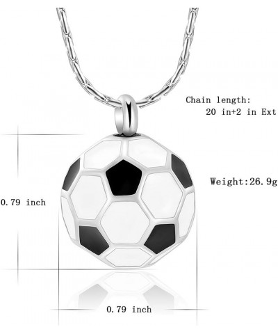 Football Cremation Jewelry for Ashes Memorial Urn Necklace Stainless Steel Soccer Pendant Keepsake Ashes Holder Customize $12...