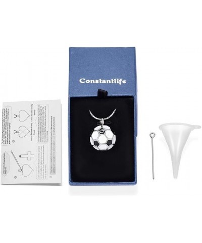 Football Cremation Jewelry for Ashes Memorial Urn Necklace Stainless Steel Soccer Pendant Keepsake Ashes Holder Customize $12...