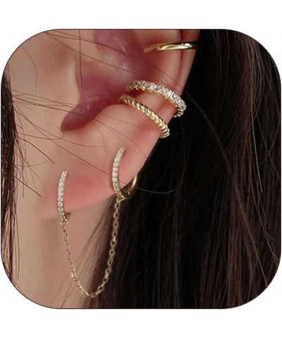 Ear Cuffs Non Piercing Ear Cuff Earrings for Women Gold Ear Cuff 14K Gold Plated Earrings Non Pierced Clip on Cartilage Earri...