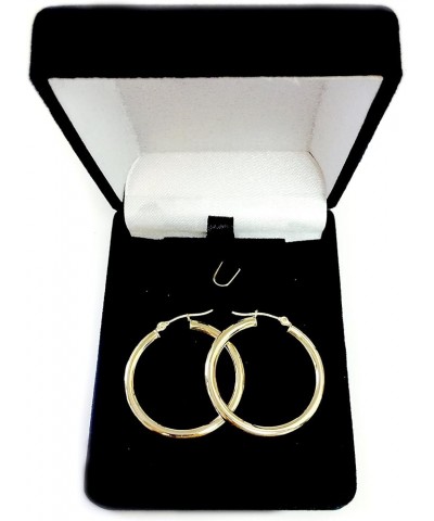 10k Yellow Gold 3mm Shiny Round Tube Hoop Earrings 30mm Diameter $105.20 Earrings