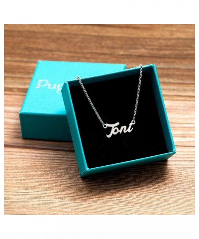 925 Sterling Silver Personalized Name Necklace Custom Made Nameplate Pendant Christmas Jewelry Gift for Women Girl Toni $13.1...