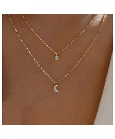 Gold Necklace for Women 14K Gold/Silver Plated Dainty Diamond Rhinestone Necklace Simple Gold Chain Cubic Zirconia Necklaces ...