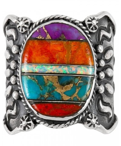 Sterling Silver Gemstone Ring with Genuine Turquoise (SELECT color) Multi-00 $28.62 Rings