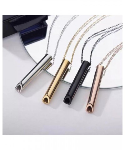 Necklace Pendant Solid Color Necklace Mindfulness Breathing Necklace Stainless Steel Women's Pendant Necklaces Rose Gold $4.2...