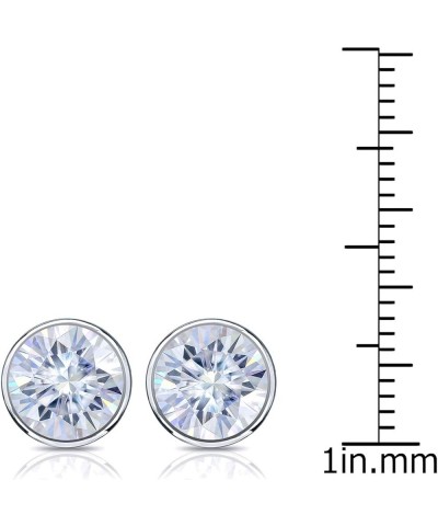 14k Gold Round Moissanite Stud Earrings (1 to 7ct TGW, G-H) Bezel-set, Push-Back Rose Gold 3.0 carats $223.48 Earrings