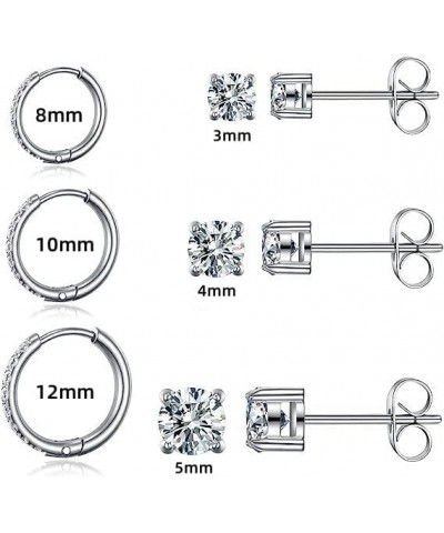 316L Surgical Stainless Steel Small Cubic Zirconia Hoop Earrings Cartilage Piercings, Mini Cubic Zirconia/Ball Stud Earrings ...