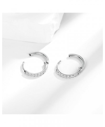 316L Surgical Stainless Steel Small Cubic Zirconia Hoop Earrings Cartilage Piercings, Mini Cubic Zirconia/Ball Stud Earrings ...