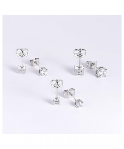 316L Surgical Stainless Steel Small Cubic Zirconia Hoop Earrings Cartilage Piercings, Mini Cubic Zirconia/Ball Stud Earrings ...