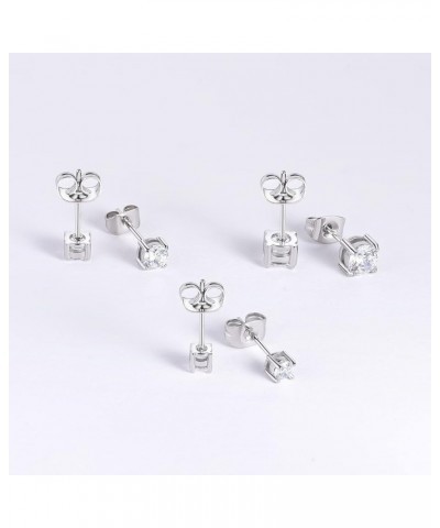 316L Surgical Stainless Steel Small Cubic Zirconia Hoop Earrings Cartilage Piercings, Mini Cubic Zirconia/Ball Stud Earrings ...