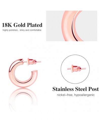 Thick Gold Hoop Earrings for Women, Chunky Gold Hoops 20mm-40mm Rose Gold 40.0 Millimeters $11.38 Earrings