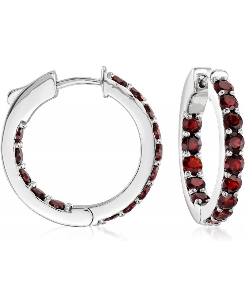 2.50 ct. t.w. Garnet Inside-Outside Hoop Earrings in Sterling Silver $42.64 Earrings