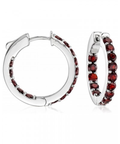 2.50 ct. t.w. Garnet Inside-Outside Hoop Earrings in Sterling Silver $42.64 Earrings