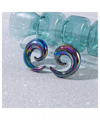 Glass Ear Tapers Plugs 2G-16mm Handmade Hanger Gauges Piercing Jewelry Set Black-00g(10mm) $9.50 Body Jewelry