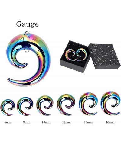 Glass Ear Tapers Plugs 2G-16mm Handmade Hanger Gauges Piercing Jewelry Set Black-00g(10mm) $9.50 Body Jewelry