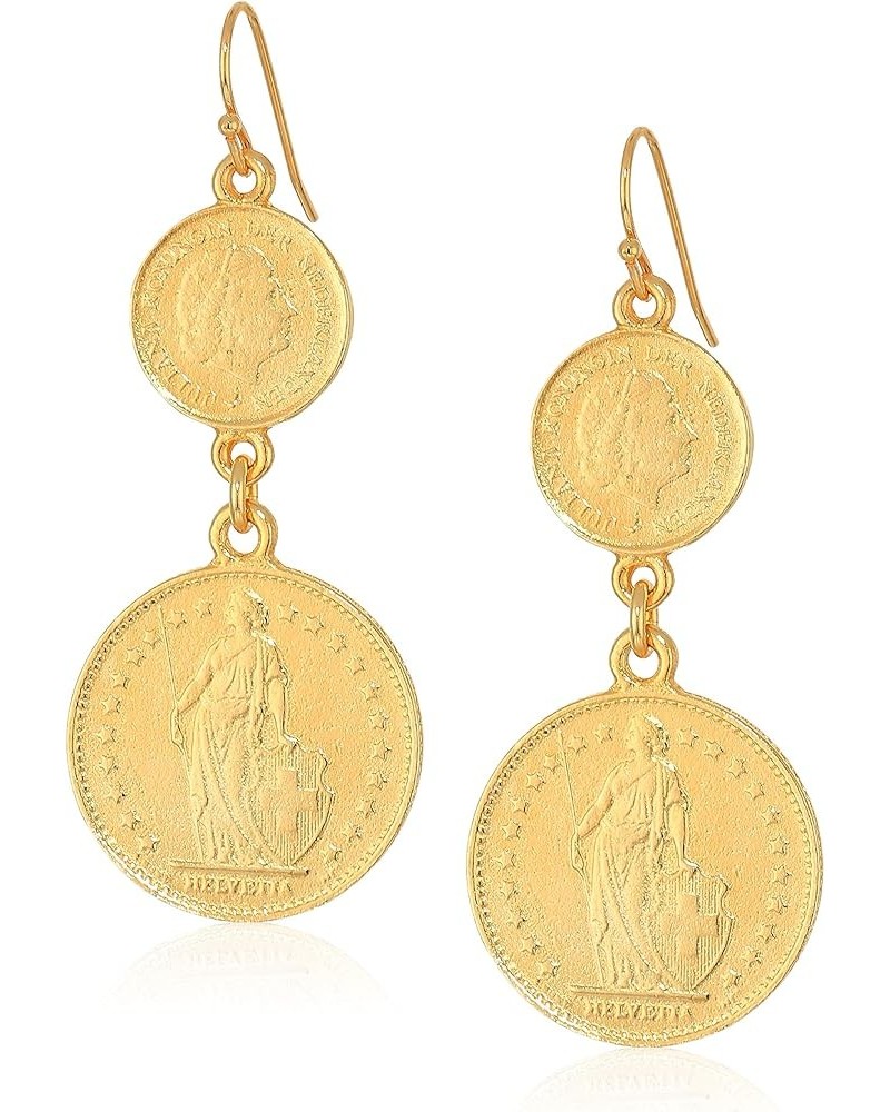 Ben-Amun Moroccan Coin Vintage Dangle Earrings, New York Fashion 24K Gold Plated Jewelry Single Coin Vintage Earrings $30.01 ...