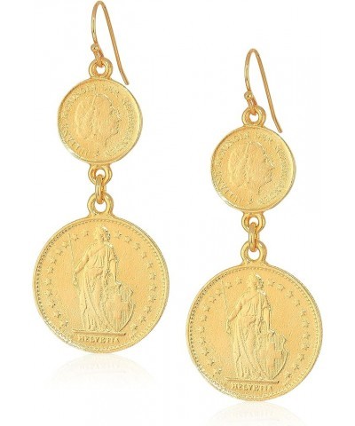 Ben-Amun Moroccan Coin Vintage Dangle Earrings, New York Fashion 24K Gold Plated Jewelry Single Coin Vintage Earrings $30.01 ...