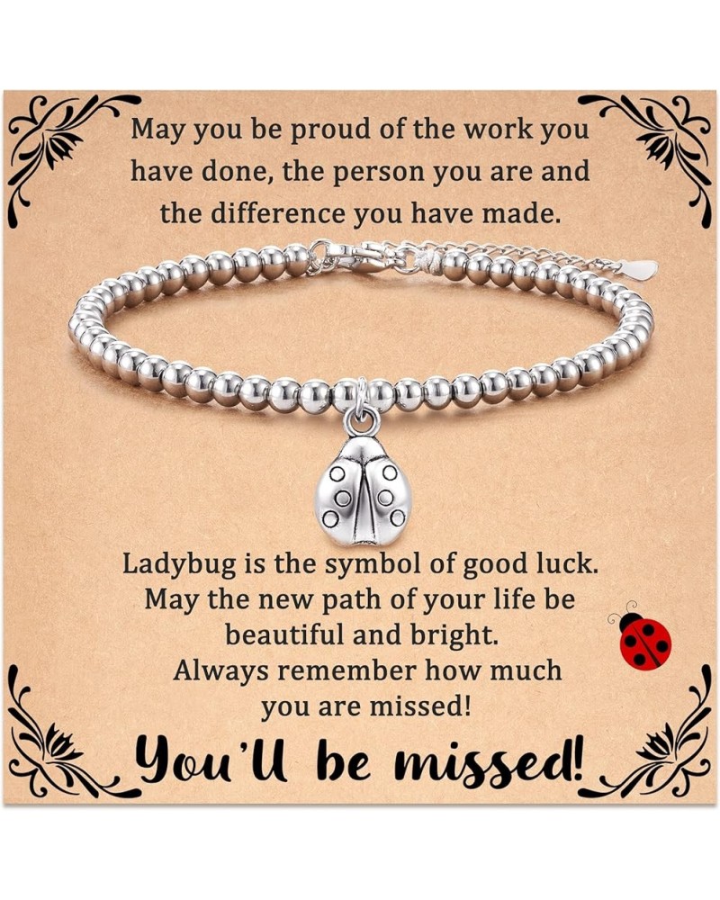 Retirement Gifts for Women 2024 Coworker Farewell Gifts with Gift Message Card, Good Luck Bracelet Goodbye Leaving Gifts Goin...