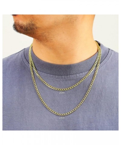 10k Yellow Gold 4.5mm Cuban Curb Link Chain Pendant Necklace, Mens Womens Jewelry 16" 18" 20" 22" 24" 26" 28" 30 26 $120.43 N...