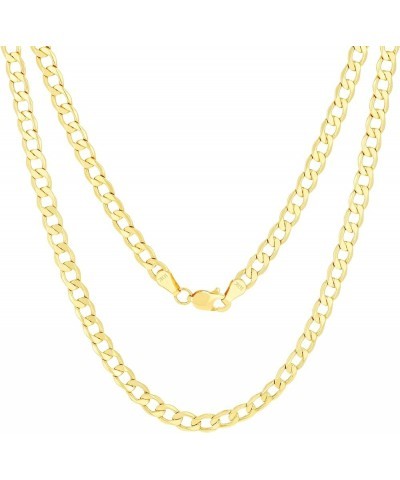 10k Yellow Gold 4.5mm Cuban Curb Link Chain Pendant Necklace, Mens Womens Jewelry 16" 18" 20" 22" 24" 26" 28" 30 26 $120.43 N...