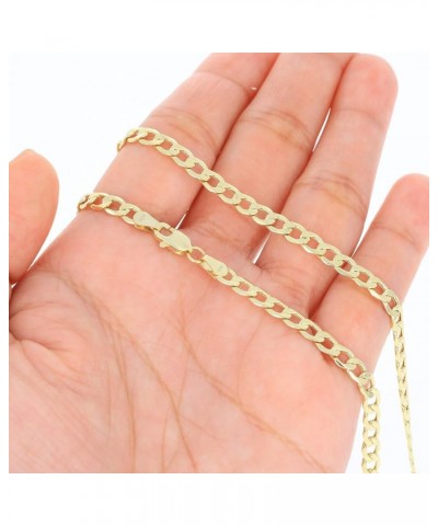 10k Yellow Gold 4.5mm Cuban Curb Link Chain Pendant Necklace, Mens Womens Jewelry 16" 18" 20" 22" 24" 26" 28" 30 26 $120.43 N...