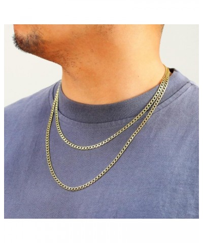 10k Yellow Gold 4.5mm Cuban Curb Link Chain Pendant Necklace, Mens Womens Jewelry 16" 18" 20" 22" 24" 26" 28" 30 26 $120.43 N...