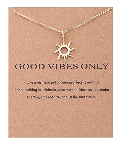 Retro Vintage Inspirational Charm Cocktail Party Necklace Birthday Gifts Good Vibes Only $7.40 Necklaces