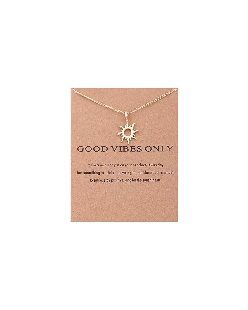 Retro Vintage Inspirational Charm Cocktail Party Necklace Birthday Gifts Good Vibes Only $7.40 Necklaces