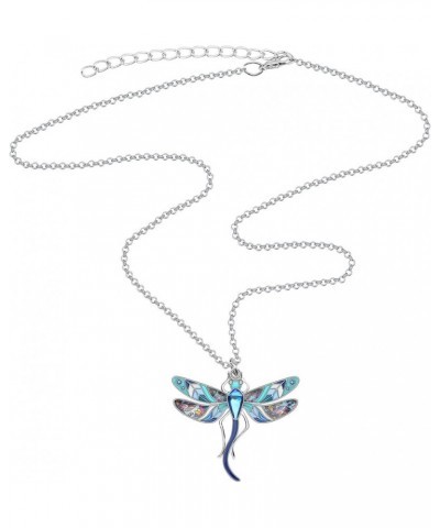 Statement Enamel Rhinestone Dragonfly Necklaces Pendant Original Design Gifts for Women Nature lover Jewelry Blue $8.95 Neckl...