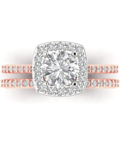 2.25ct Round Cut Halo Solitaire Stunning Moissanite Engagement Promise Anniversary Bridal Ring Band set 14k Multi Gold $185.9...