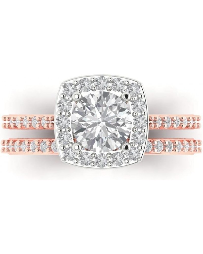 2.25ct Round Cut Halo Solitaire Stunning Moissanite Engagement Promise Anniversary Bridal Ring Band set 14k Multi Gold $185.9...