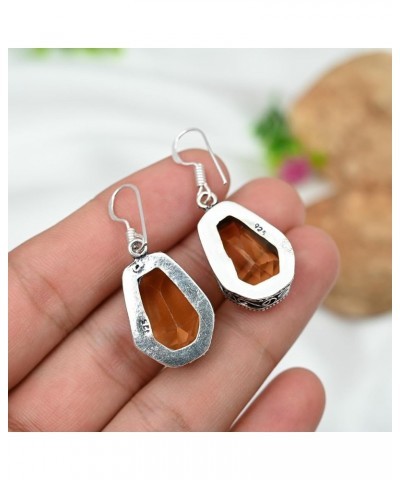 Silver Plated Earring | Unique 4 cm cm Coffin Shape Gemstone Earring| Fashion Jewelry for Women, Girls, and Gifts Coffin Lond...