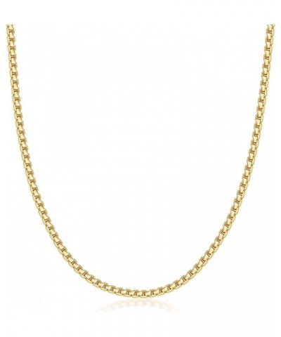 14K Gold 1.8MM, 2.5MM, or 3.5MM Round Box Chain Necklace -16"-30" Yellow or White Gold- For Men and Women 24 2.5MM Gold $444....