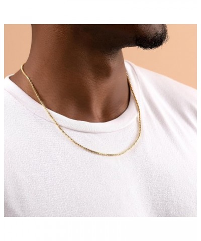 14K Gold 1.8MM, 2.5MM, or 3.5MM Round Box Chain Necklace -16"-30" Yellow or White Gold- For Men and Women 24 2.5MM Gold $444....