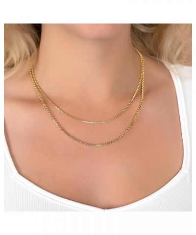 14K Gold 1.8MM, 2.5MM, or 3.5MM Round Box Chain Necklace -16"-30" Yellow or White Gold- For Men and Women 24 2.5MM Gold $444....