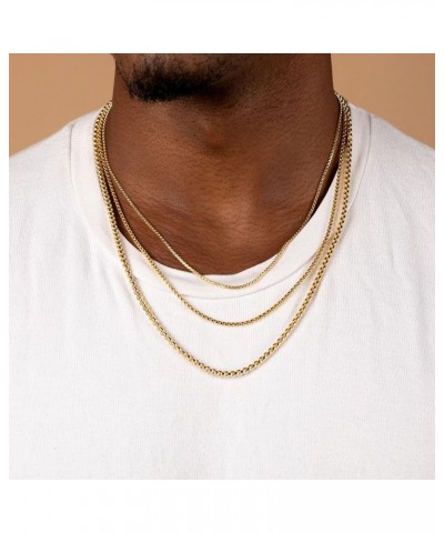 14K Gold 1.8MM, 2.5MM, or 3.5MM Round Box Chain Necklace -16"-30" Yellow or White Gold- For Men and Women 24 2.5MM Gold $444....