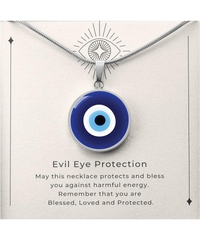 Hilis Evil Eye Necklace For Women or Men Protection, Spiritual Jewelry, Personalized Engraved Pendant Charm Gold or Silver D0...