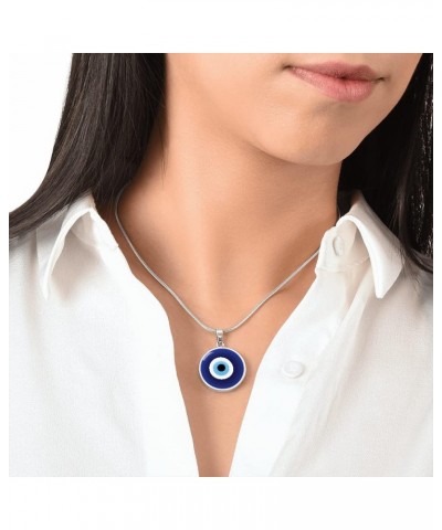 Hilis Evil Eye Necklace For Women or Men Protection, Spiritual Jewelry, Personalized Engraved Pendant Charm Gold or Silver D0...