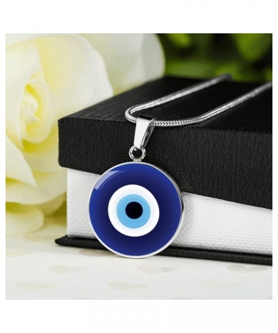 Hilis Evil Eye Necklace For Women or Men Protection, Spiritual Jewelry, Personalized Engraved Pendant Charm Gold or Silver D0...