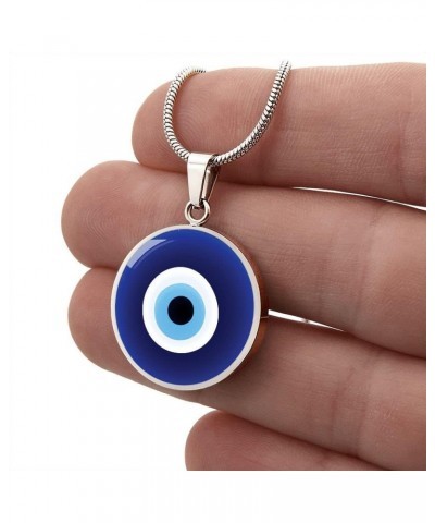 Hilis Evil Eye Necklace For Women or Men Protection, Spiritual Jewelry, Personalized Engraved Pendant Charm Gold or Silver D0...