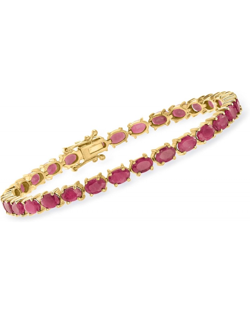 20.00 ct. t.w. Ruby Bracelet in 18kt Gold Over Sterling. 8 inches $193.50 Bracelets