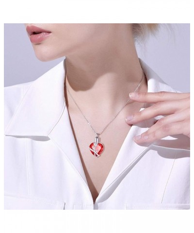 Rose Flower Heart Necklace Memorial Urn Pendant Necklace Stainless Steel Ashes Keepsake Cremation Charm Jewelry Red $8.31 Nec...