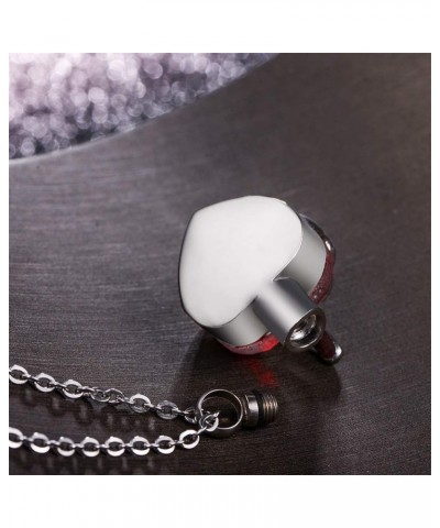 Rose Flower Heart Necklace Memorial Urn Pendant Necklace Stainless Steel Ashes Keepsake Cremation Charm Jewelry Red $8.31 Nec...