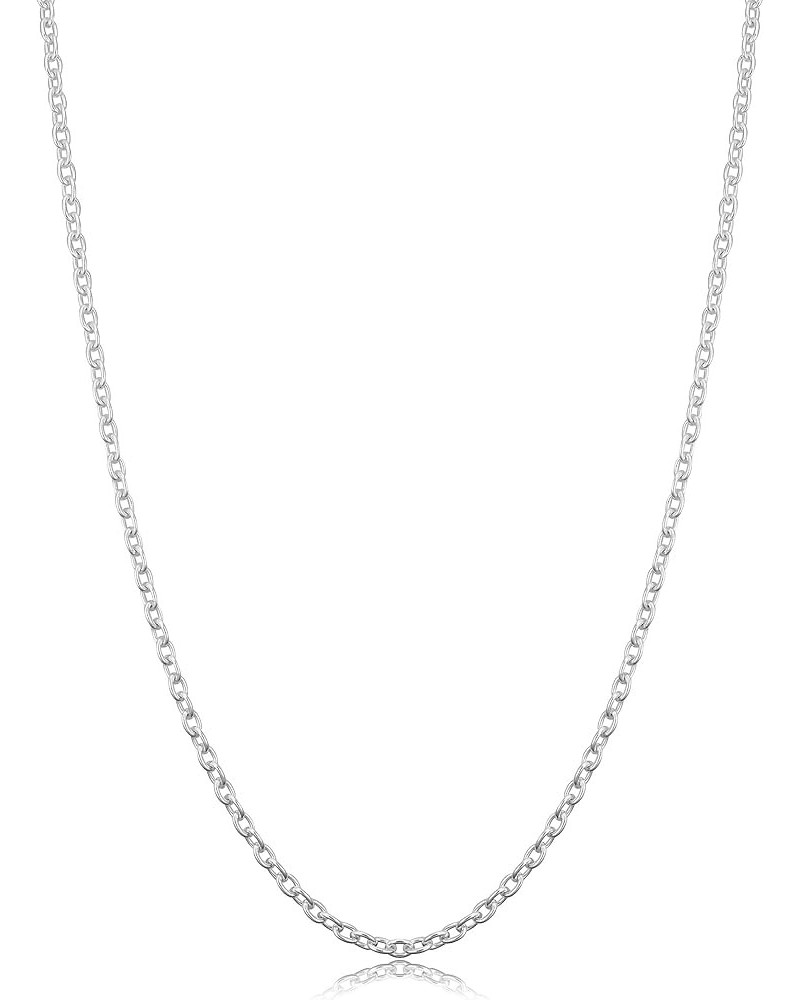 Sterling Silver or Yellow Gold Over Sterling Silver Cable Chain Necklace for Women (1.2 mm, 1.6 mm or 2.1 mm) 24 inch 2.1 mm ...