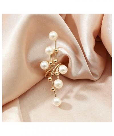 Vintage Pearl Finger Rings,Statement Imitation Pearls Band Ring Wedding Party Jewelry for Women Girls Gifts Gold $8.39 Rings