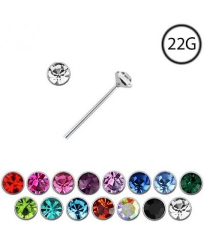 925 Sterling Silver Straight Nose Stud Ring Choose Your Color 2.5mm 22G Pink $7.79 Body Jewelry