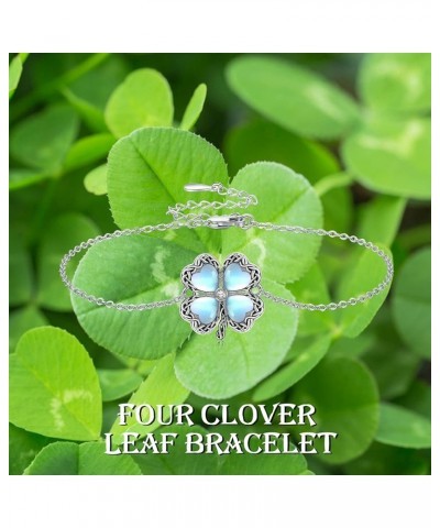 Clover/Mushroom/Witches Knot/Highland Cow/Sunflower Bracelet Sterling Silver Moonstone Bracelet Jewelry Valentine's Day Gifts...