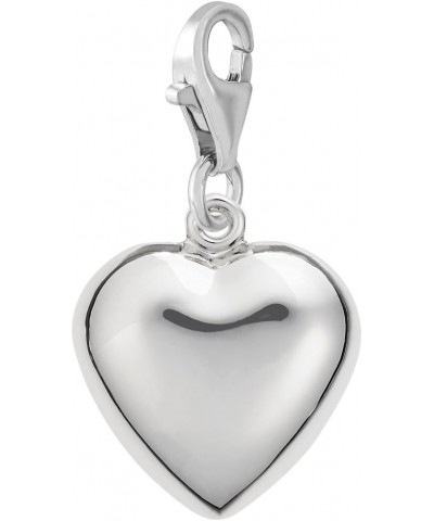 Heart Charm With Lobster Claw Clasp, Charms for Bracelets and Necklaces White Gold $25.91 Bracelets